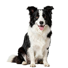 黑白相间的边境牧羊犬静坐