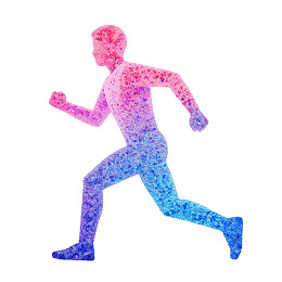 彩色渐变跑步人物剪影