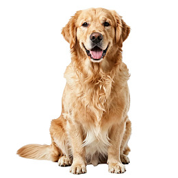 金毛犬静坐张嘴吐舌图片