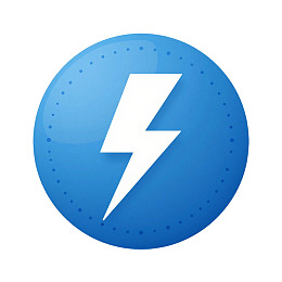 蓝色圆形闪电图标图片