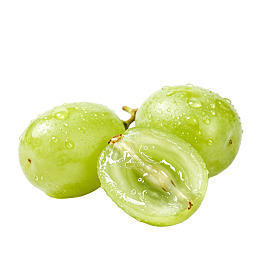 新鲜绿色葡萄带水珠图片