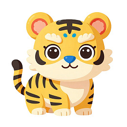 卡通可爱老虎幼崽形象