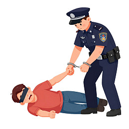 警察逮捕蒙眼男子图片
