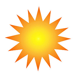 明亮的橙黄色太阳图案