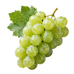 新鲜绿色葡萄带叶图片