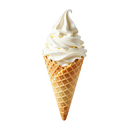 华夫饼筒装白色冰淇淋