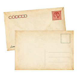 复古风格的信封与明信片