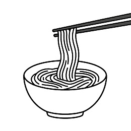筷子夹起一碗面条图片