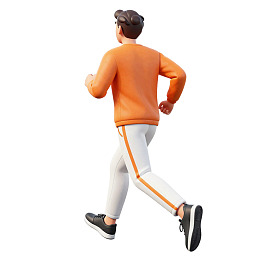 男子穿橙色上衣跑步图片