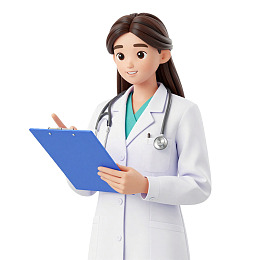 女医生手持病历夹微笑