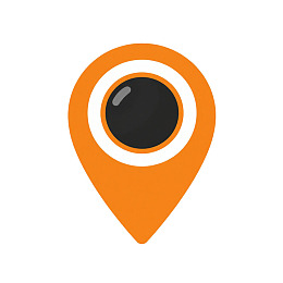 橙色定位图标设计图片