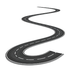 蜿蜒曲折的黑色公路图片