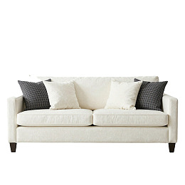 米白色沙发配黑白靠垫