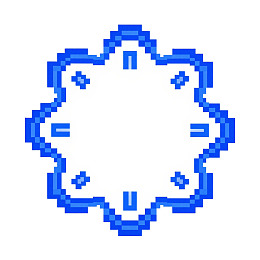 蓝色像素风格雪花图案