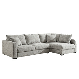 灰色布艺L型沙发图片