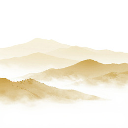 朦胧山峦云雾缭绕图片