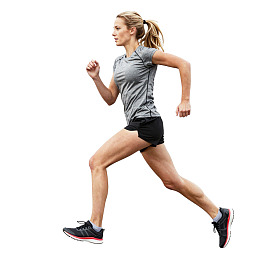 金发女子户外跑步图片