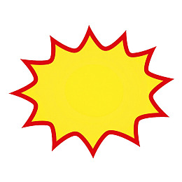 黄色爆炸形图案红色边框