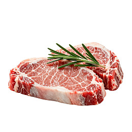 两块带迷迭香的生牛排