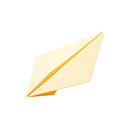 黄色纸飞机悬浮于白色背景