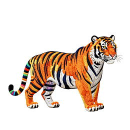 彩色条纹老虎图案图片