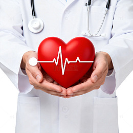 医生捧心心电图健康医疗素材