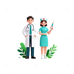 卡通医疗人物插画设计素材