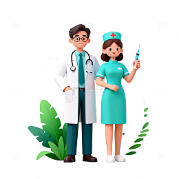 医生护士卡通形象矢量素材