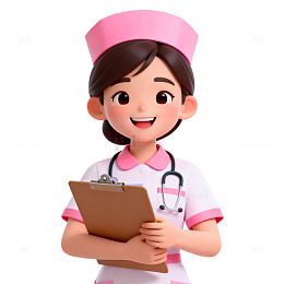 卡通护士形象医疗护理插画