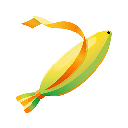 彩色丝带鱼形装饰图案