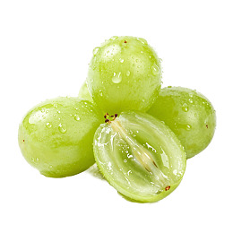 新鲜绿色葡萄带水珠图片