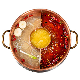 鸳鸯火锅铜锅分隔辣与清