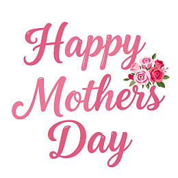 母亲节粉色花语贺卡图片