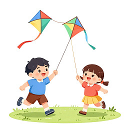 儿童放风筝欢乐奔跑图片
