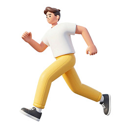 卡通风格男子跑步动态