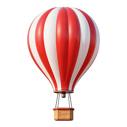 红白条纹热气球悬空图片
