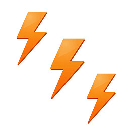 三个橙色闪电图标图片