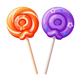 两颗色彩鲜艳的棒棒糖