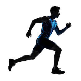 男性跑步者剪影图片