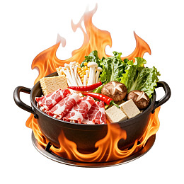 热气腾腾的火锅食材图片