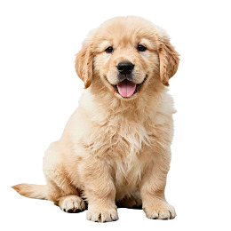 金毛幼犬吐舌微笑图片