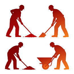 工人劳动剪影图图片