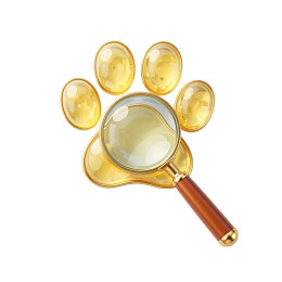 金色爪印与放大镜特写