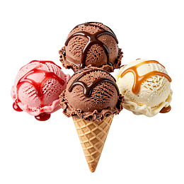 三球冰淇淋甜筒图片