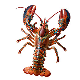 一只色彩鲜艳的龙虾特写