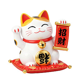招财猫摆件手持招财卷轴