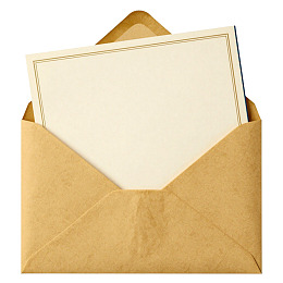 棕色信封内装空白卡片