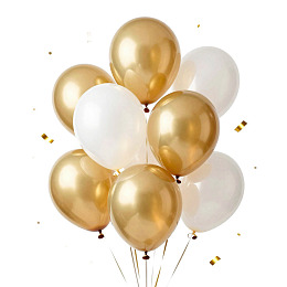 金色白色气球簇节日装饰