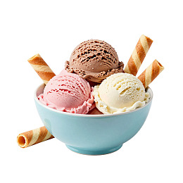 三球冰淇淋配威化卷图片