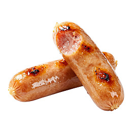 两根烤制香肠特写图片